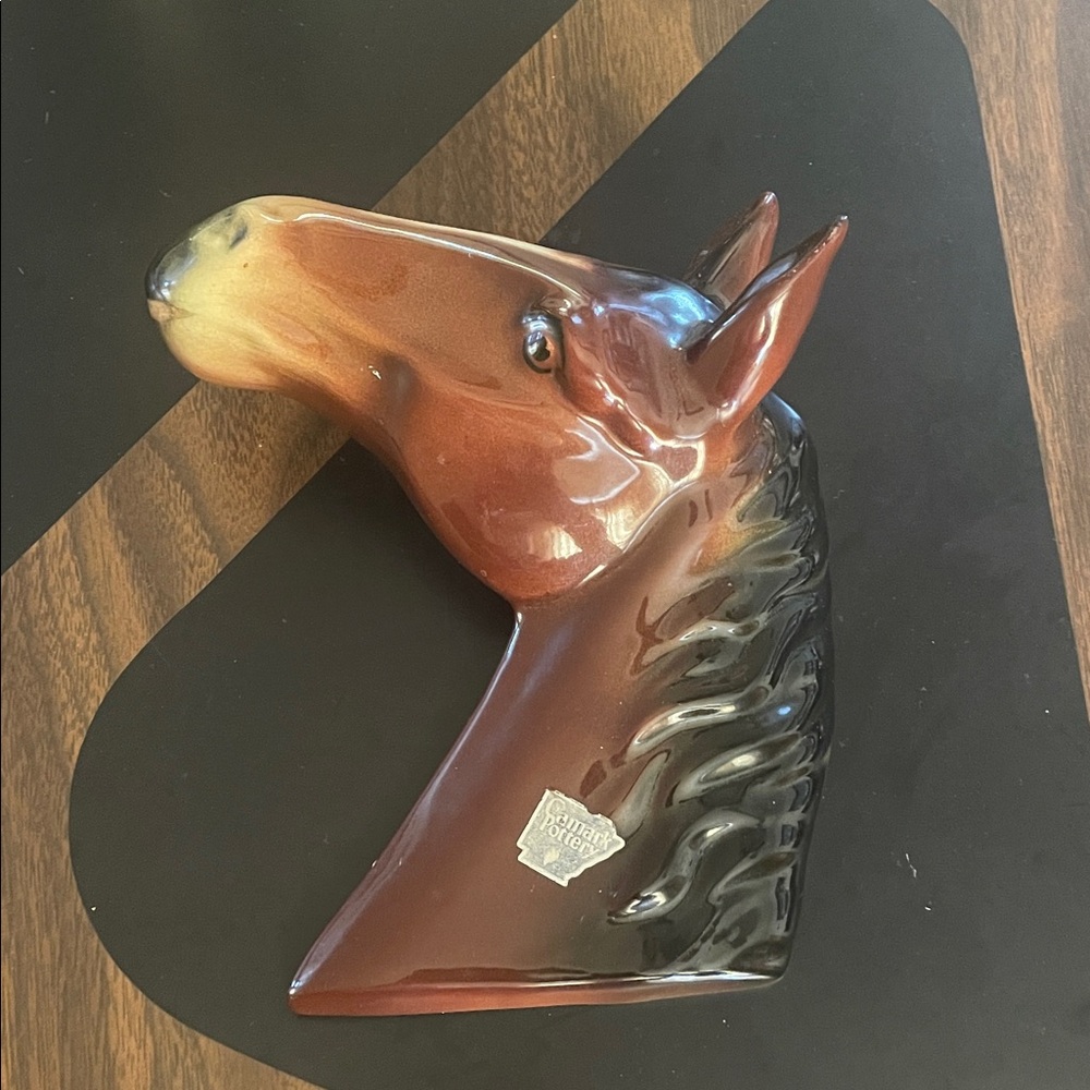 Vintage Horse Head Ceramic Wall Accent